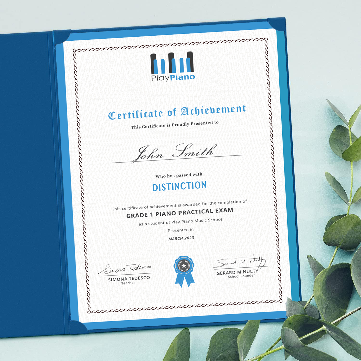 Printed Exam Certificate